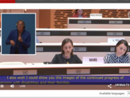 Dr. Sylwia Spurek in the middle giving her speech