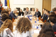 Students discussing human rights