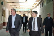 Commissioner Székely (on the left) at Sopronköhida Prison