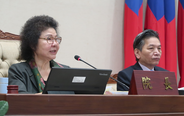 Control Yuan President Chu Chen (left) presides over the 2023 performance review