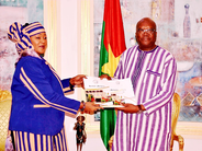 Le Médiateur du Faso, Madame Saran Sereme et le Président  du Faso Roch Marc Christian Kaboré