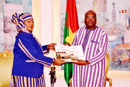 Le Médiateur du Faso, Madame Saran Sereme et le Président  du Faso Roch Marc Christian Kaboré