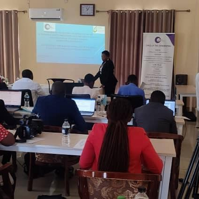 Ombudsman Malera makes a presentation