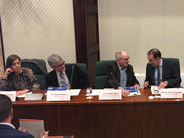 Rafael Ribó, síndic de greuges de Cataluña, en comisión parlamentaria