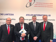 Inaki Arriola López (Councelor of Environment), Basque Ombudsman Lezertua, IOI President Tyndall, IOI Secretary General Kräuter