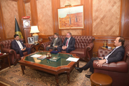 From R to L: Ajaz Ali Khan, Marino Fardelli, Danilo Giurdanella, Governor Sindh Kamran Khan Tessori