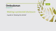 The Ombudsman's guide on handling whistleblowing complaints