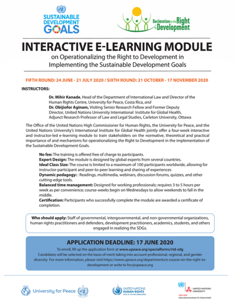 Eleaning Module E-Learning module on operationalizing the right to development in ...