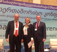 Public Defender of Georgia Ucha Nanuashvili with ENNRHI Chair Lora Vidovic and IOI Secretary General Günther Kräuter