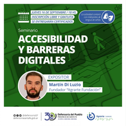 Seminario sobre el tema de la accesibilidad web y las barreras digitales