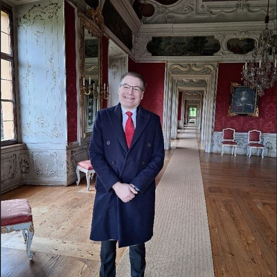 IOI President, Chris Field PSM, at the Schloss Eggenberg