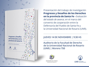 Presentación del trabajo de investigación "Progresos y Desafíos de los Derechos en la provincia de Santa Fe"