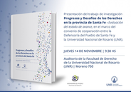 Presentación del trabajo de investigación "Progresos y Desafíos de los Derechos en la provincia de Santa Fe"