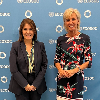 Secretary General Schwarz with ECOSOC President Paula Narváez