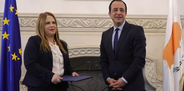 Commissioner Maria Stylianou-Lottides and President Nicos Christodoulides
