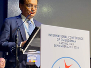 Ombudsman Sindh, Mr Rajput, speaking at the Conference