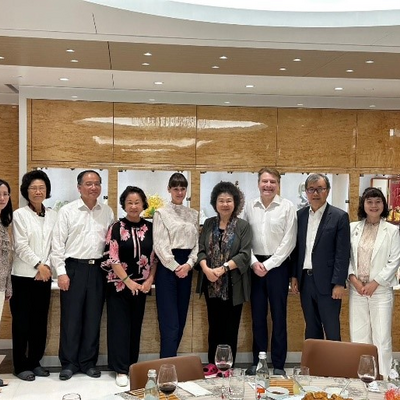 President Field and his Chief of Staff, Rebecca Poole, Control Yuan President Chen Chu, with invited guests at the residence of Madam Han