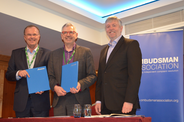 Secretary General Günther Kräuter with Lewis Shand Smith and Peter Tyndall
