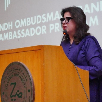 Dean Shaaista Sarki speaking about the Ambassador Program