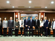 President Field with the Mayor of Kaohsiung, Chen Chi-Mai, Control Yuan President Chen Chu, Chief of Staff to the IOI President, Rebecca Poole as well as the Mayor’s staff and Members of the Control Yuan