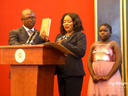 Hon. Malera taking the oath