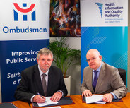 IOI President, Irish Omubdsman and CEO of HIQA signing of MoU