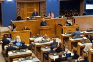 Chancellor of Justice, Ülle Madise speaks at Parliament