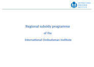 Webinar on the IOI Regional Subsidies conducted on 31 August 2026