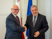 Parliamentary Ombudsman Judge Joseph Zammit McKeon (l.) with Hon. Anġlu Farrugia (r.)