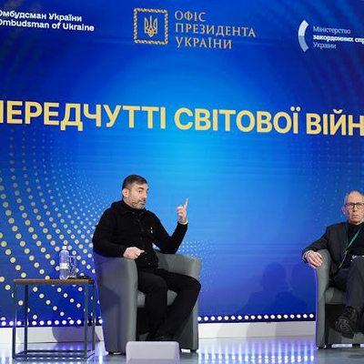 Q & A session with Dmytro Lubinets (L) and Rob Behrens CBE (R)