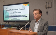 Ombudsman Sindh addressing students at the NED University