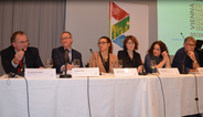Left to right: Günther Kräuter, Klaus Starl (ETC Graz), Gözde Taskaya (Network Muslim Civil Society), Izabela Kisić (Helsinki Committee for Human Rights, Serbia), Claudia Schäfer (ZARA), Matthias Hui (humanrights.ch)