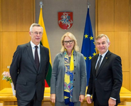 Seimas Ombudsman Normantas, Ukrainian Ombudsman Denisova and Speaker of the Seimas Viktoras Pranckietis 