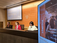 Catalan Ombudswoman Esther Giménez-Salinas presenting the 2025 Annual Report