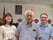 President Field and Chief of Staff Rebecca Poole with a victim of the ‘White Terror’ period at the National Human Rights Museum