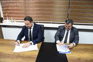 Rector Mentor Alishani (l) and Ombudsman Naim Qelaj (r)