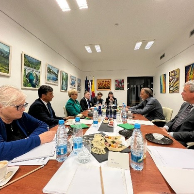 IOI President, Chris Field PSM, meeting with the senior Executive of the Nova Gorica Home for the Elderly.