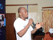 Ombudsman Jah Esq talking to the Paramount Chiefs
