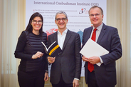 Ombudsman of the Vorarlberg region Florian Bachmayr-Heyda with IOI General Secretary Günther Kräuter and IOI Executive Director Ulrike Grieshofer