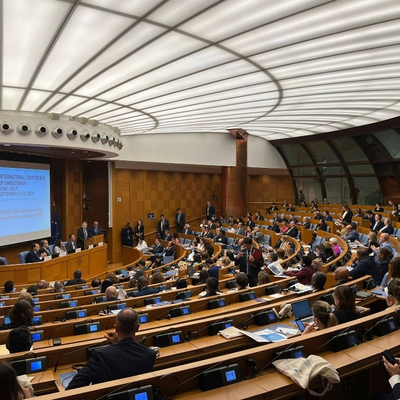 IOI President Chris Field PSM addressing delegates at the International Conference of Ombudsman.