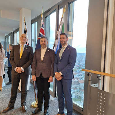 L to R: Australian Ambassador to Ukraine, Mr Bruce Edwards; Ukrainian Parliament Commissioner for Human Rights, Mr Dmytro Lubinets; Chargé d’Affaires of the Australian Embassy in Vienna, Mr Emil Stojanovski