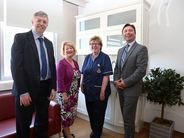 Ombudsman Peter Tyndall with Tanya King, Mater hospital and Gordon Dunne, CEO Mater Hospital