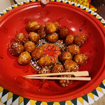 Traditional Bahraini food, Luqaimat, at Souq Al Baraha