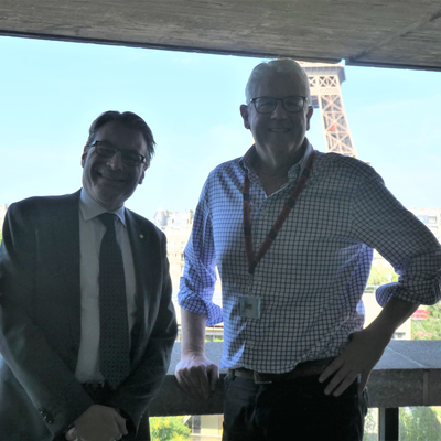 Ambassador Brendan Pearson, Permanent Representative of Australia to the OECD and IOI President Chris Field in Paris
