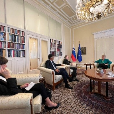 L to R: Chief of Staff to the IOI President, Rebecca Poole; IOI President, Chris Field PSM; Human Rights Ombudsman of the Republic of Slovenia, Peter Svetina; President of the Republic of Slovenia, Dr Nataša Pirc Musar.