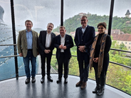 L to R: Arthur Winker-Hermaden, IOI President Chris Field PSM, Minister Werner Amon, Meinhard Friedl, Barbara Schrank