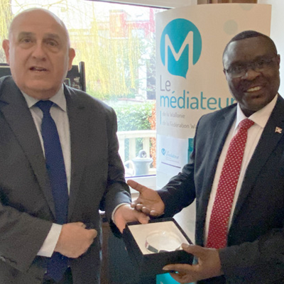 Marc Bertrand et l'Ambassadeur du Burundi