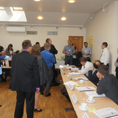 Presenting results of group discussions