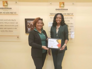 Sint Maarten Ombudsman, Ms Gwendolien Mossel, with Investigative Officer, Ms. Raynae Myers