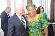 Nobel Peace Prize Leymah Gbowee with Ombudsman Raúl Lamberto